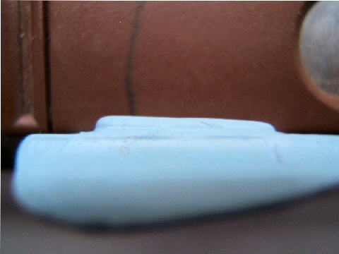 Slanted surface of the REAL 3D W1 rigth lens