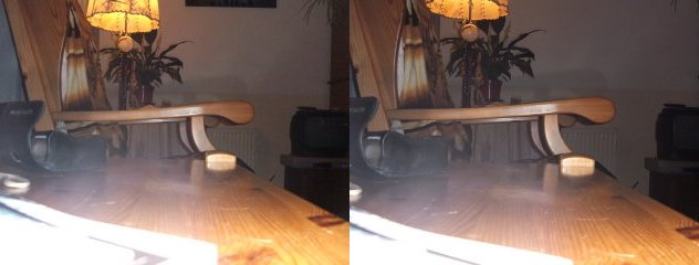 Left picture is 2D mode Rigth picutre is the left picture of 3D mode