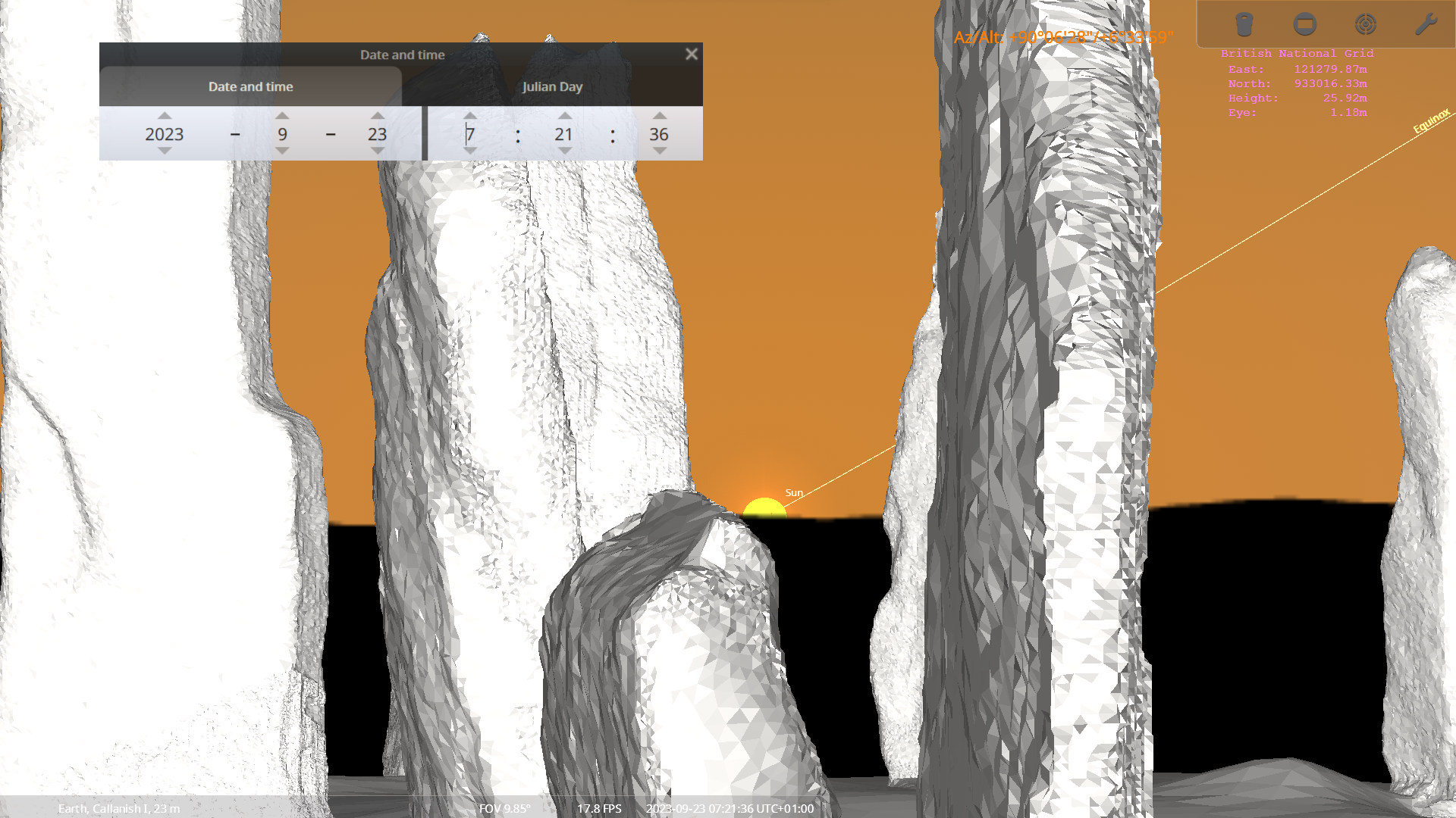 View J
                  from Stellarium at Equinox