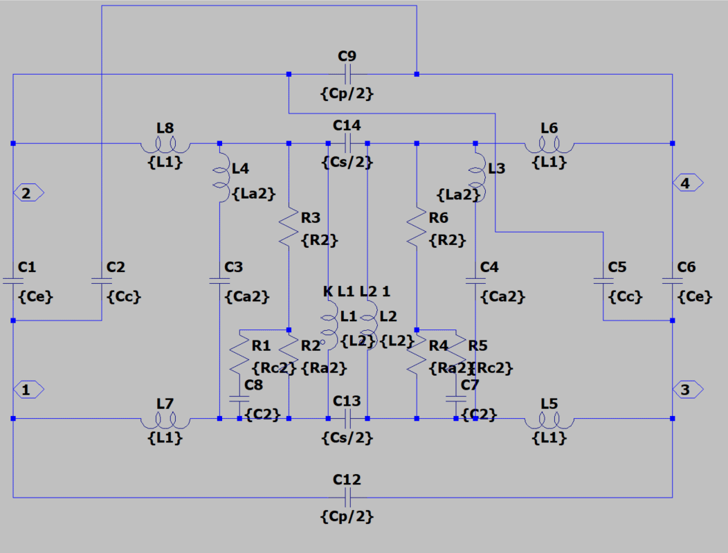 Kotny's
equivalent circuit for balun