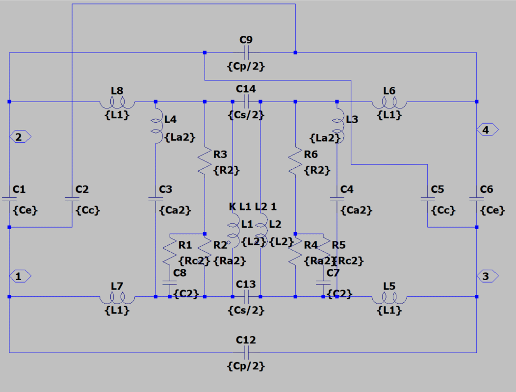 Kotny's
            equivalent circuit for balun