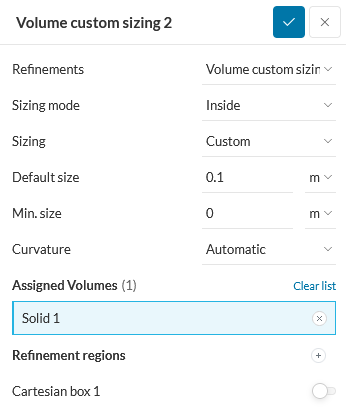 Volume sizing for nageli