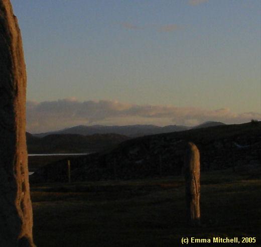 Sleeping Beaty from center of stone circle at Calanais I