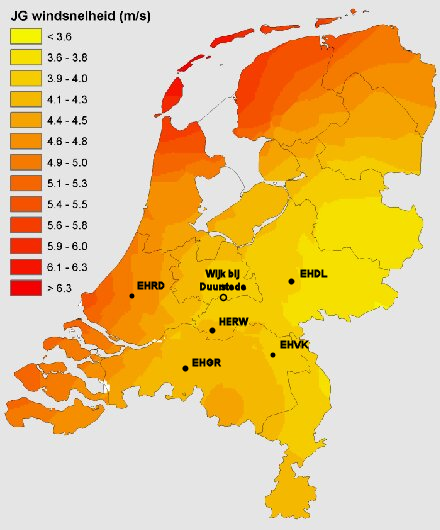 Rijn en Lek windspeed
          (figure 11)