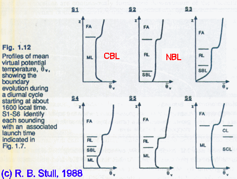 Virutal potential
              temperature during diurnal